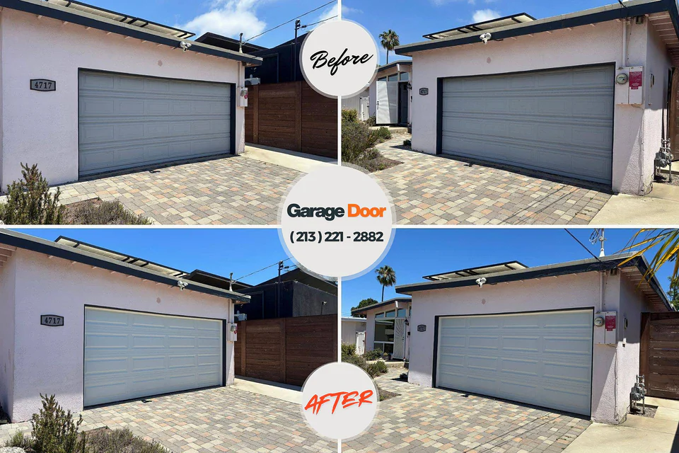 Before and after: garage door repair Sweetser, IN
